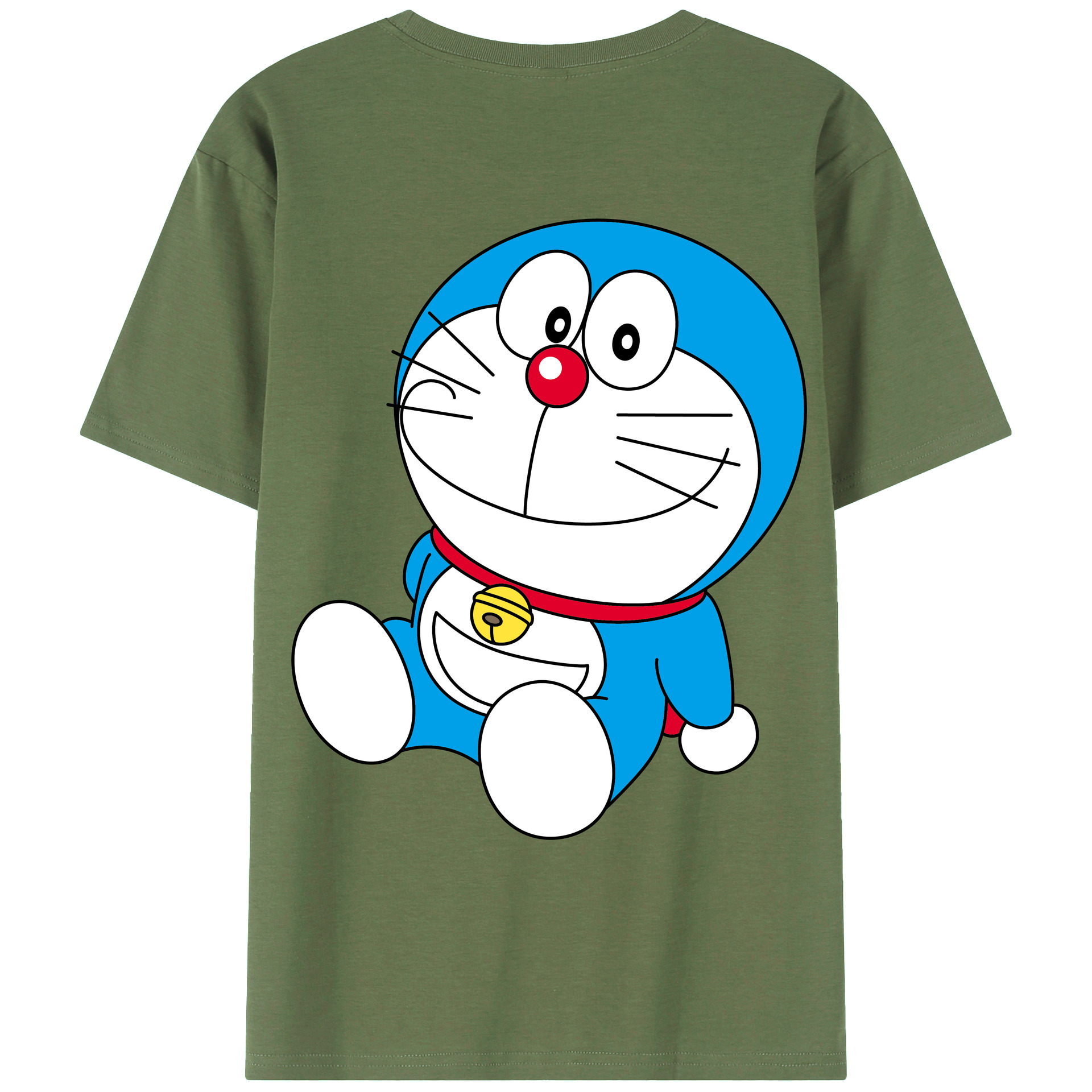 （画像用） ドラえもん Doraemon 綿100％ メンズ半袖Tシャツ（バックプリント） 通気性